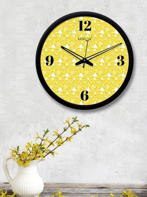 

RANDOM Yellow & White Round Printed 30.4 cm Analogue Wall Clock