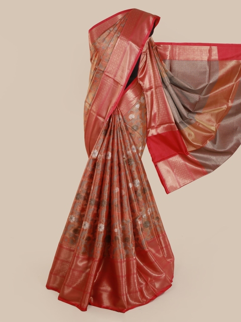 

Pothys Peach-Coloured Woven Design Tissue Saree