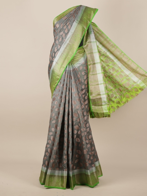 

Pothys Grey & Brown Jute Silk Woven Design Saree
