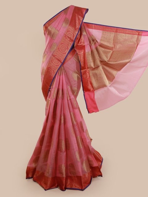 

Pothys Pink Woven Design Tissue Saree