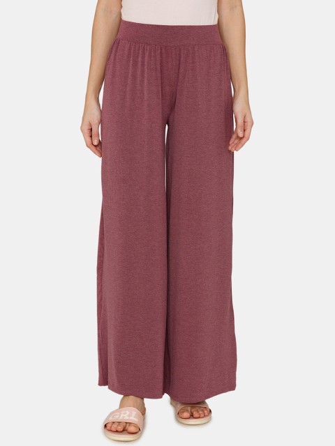 

Zivame Women Purple Solid Flared Lounge Pants