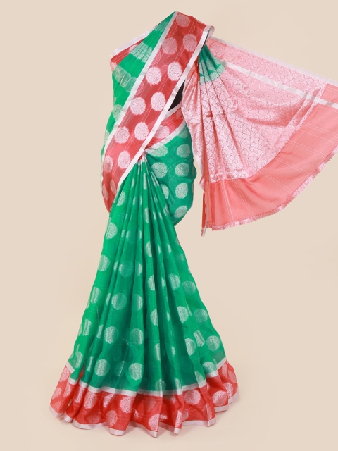 

Pothys Green Woven Design Cotton Blend Saree
