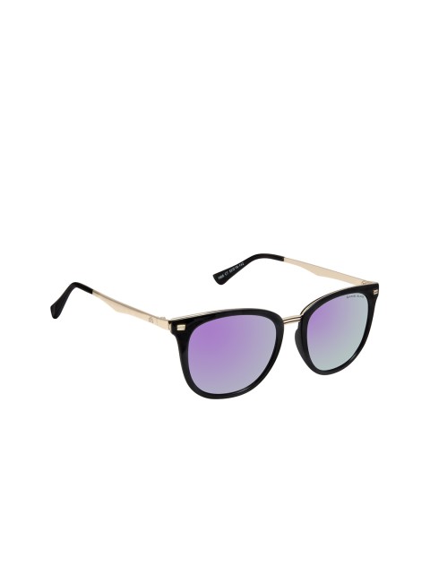 

David Blake Women Purple Lens & Black Wayfarer Sunglasses With