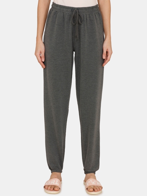 

Zivame Women Grey Solid Lounge Viscose Blend Slouchy Joggers