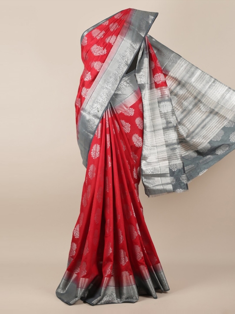 

Pothys Red Woven Design Jute Silk Saree