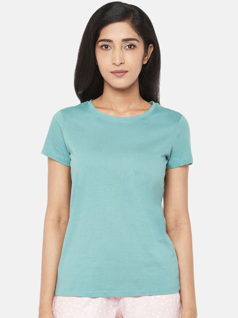 

Dreamz by Pantaloons Women Green Solid Lounge T-shirt