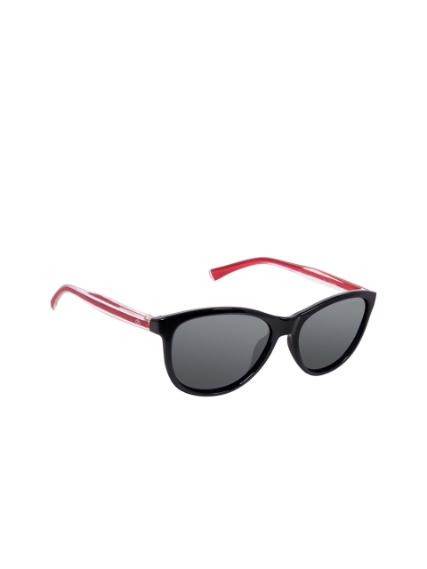 

David Blake Unisex Grey Lens & Black Cateye Sunglasses With