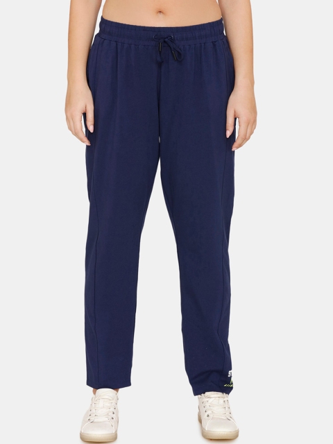 

Zelocity by Zivame Women Navy Blue Solid Relaxed-Fit Track Pants