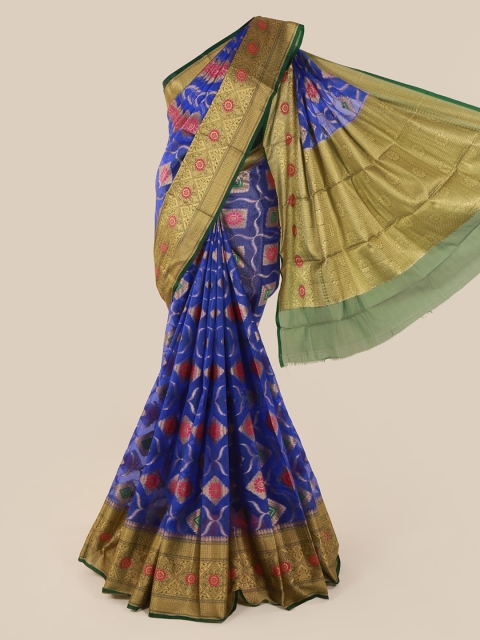 

Pothys Blue Woven Design Tissue Saree