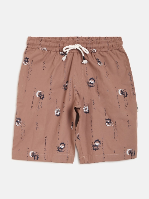 

Lil Tomatoes Boys Brown Printed Regular Fit Regular Shorts