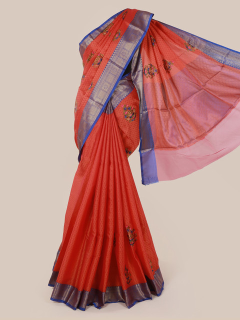 

Pothys Red Woven Design Cotton Blend Saree