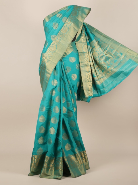 

Pothys Blue Woven Design Jute Silk Saree