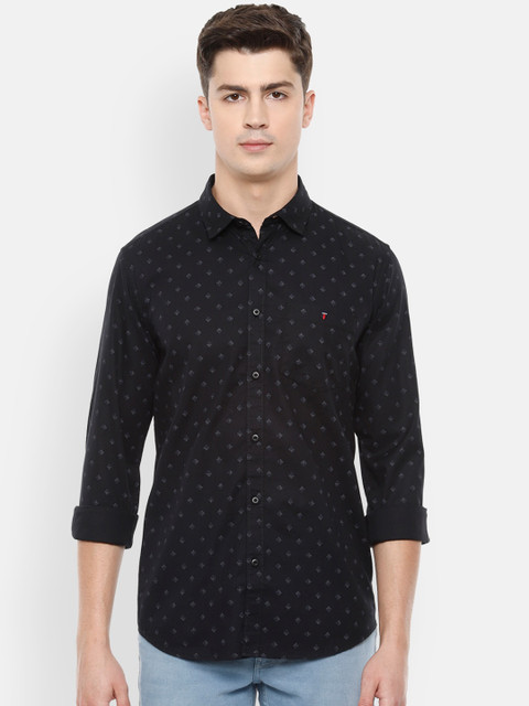 

Louis Philippe Jeans Men Black Slim Fit Printed Casual Shirt
