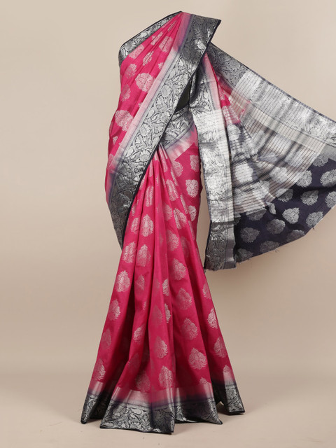 

Pothys Magenta Woven Design Jute Silk Saree
