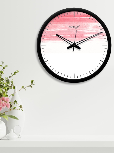 

RANDOM White & Pink Round Printed 30.4 cm Analogue Wall Clock