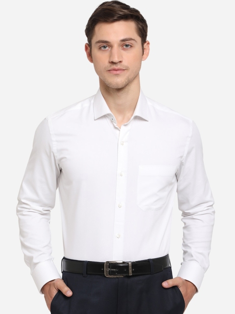 

Greenfibre Men White Slim Fit Solid Casual Shirt