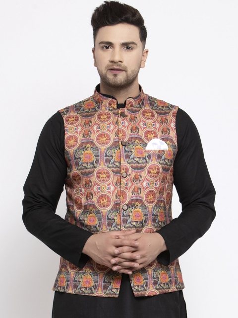 

MAXENCE Men Multicoloured Printed Designer Nehru Jacket, Multi