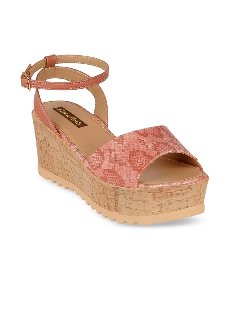 

Flat n Heels Women Pink Printed Wedges