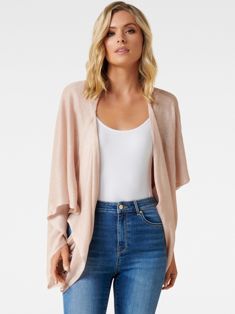 

Forever New Women Rose Gold Solid Open Front Shrug