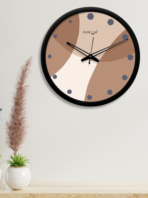 

RANDOM Brown & Beige Round Colourblocked 30.4 cm Analogue Wall Clock