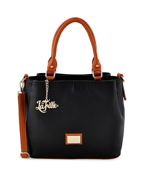 

LaFille Black Solid Handheld Bag