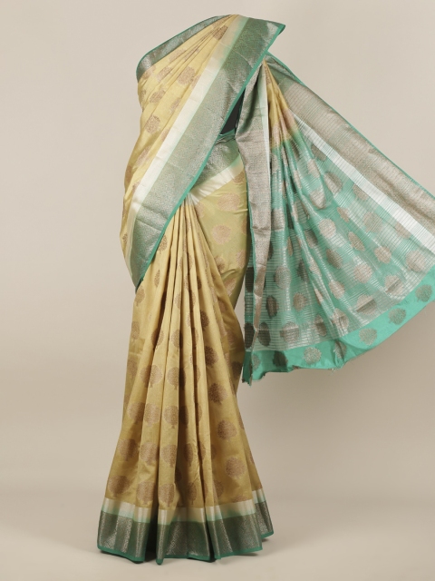 

Pothys Gold-Toned Woven Design Jute Silk Saree