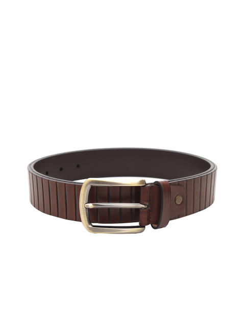 

Da Milano Men Brown Striped Leather Belt