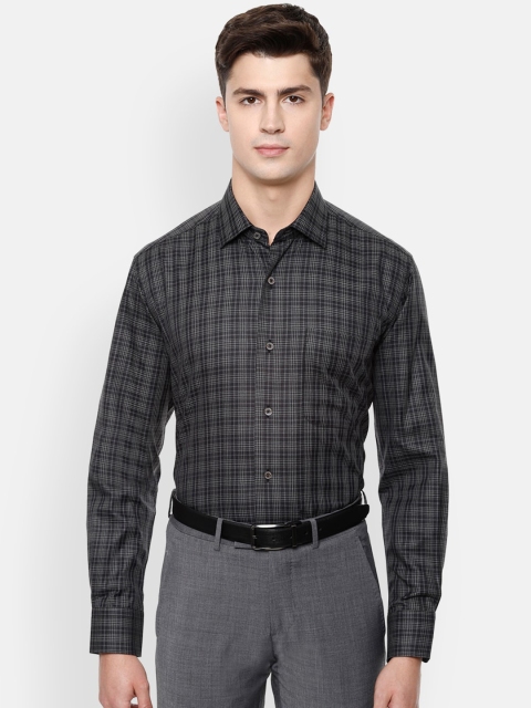 

Luxure by Louis Philippe Men Grey Regular Fit Checked Casual Shirt