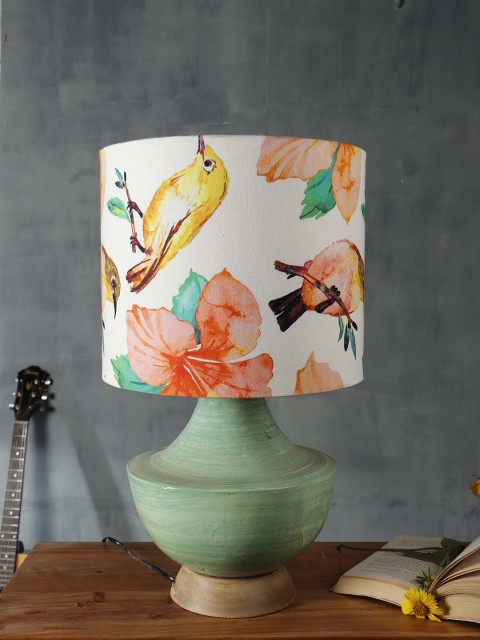 

Grated Ginger Orange & Brown Printed Contemporary Table Lamp with Shade