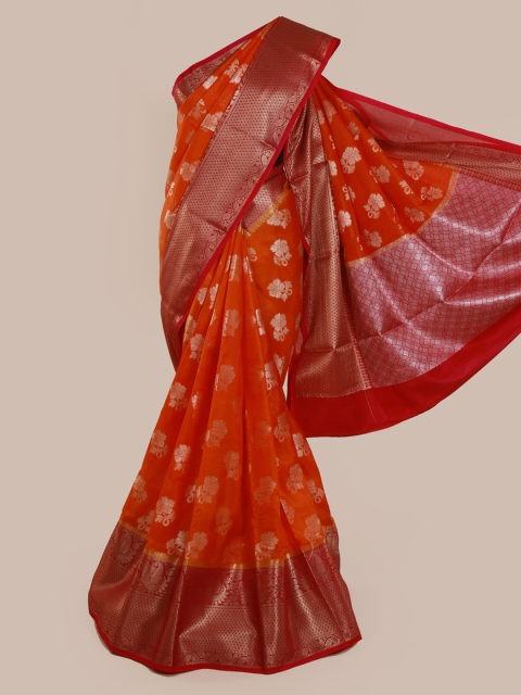 

Pothys Orange Woven Design Tissue Saree