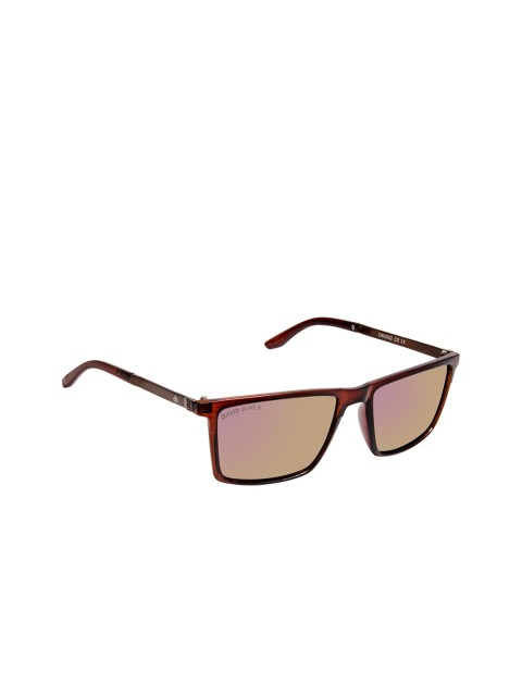 

David Blake Unisex Brown Rectangle Sunglasses With Polarised And Uv Protected Lens
