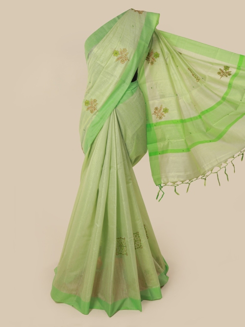 

Pothys Green Solid Tissue Saree