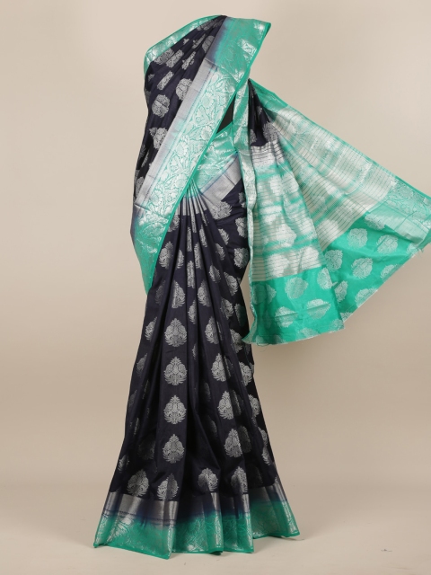 

Pothys Navy Blue Woven Design Jute Silk Saree