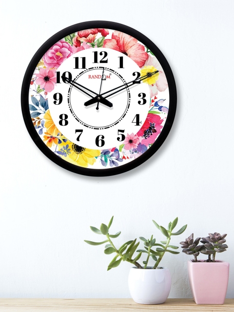 

RANDOM White & Pink Round Printed 30.4 cm Analogue Wall Clock