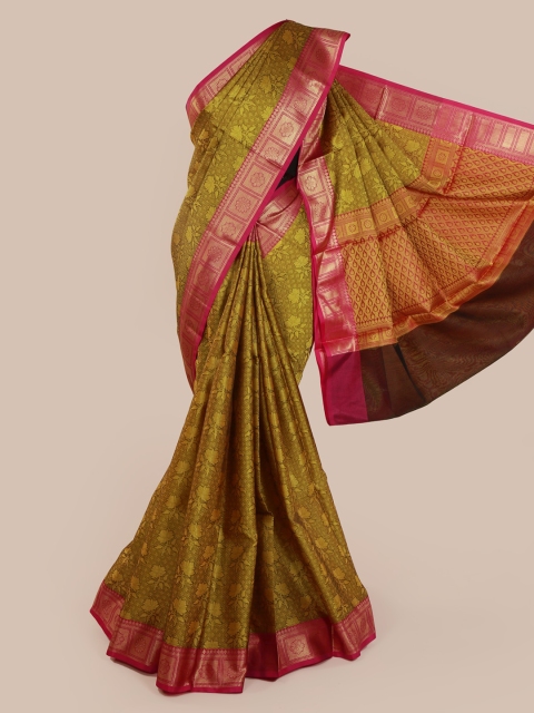 

Pothys Olive Green Woven Design Cotton Blend Saree