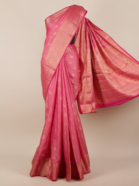 

Pothys Pink Woven Design Jute Silk Saree