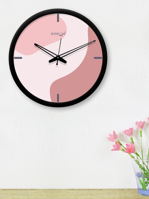 

RANDOM Pink & Off-White Round Colourblocked 30.4 cm Analogue Wall Clock