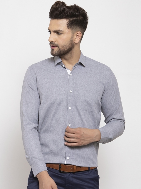 

JAINISH Men Grey Regular Fit Solid Formal Shirt