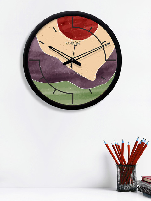 

RANDOM Purple & Green Round Printed 30.4 cm Analogue Wall Clock