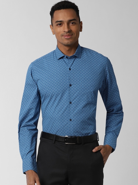 

Peter England Men Blue Slim Fit Printed Formal Shirt