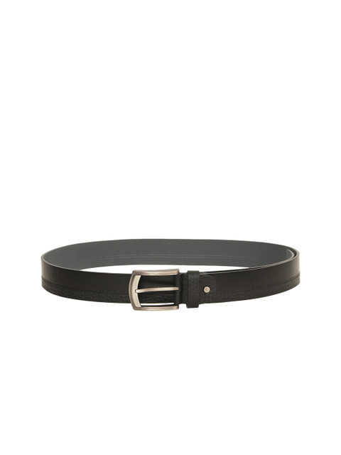

Da Milano Men Black Textured Leather Belt