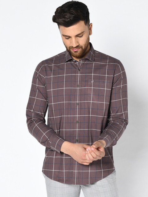 

Blackberrys Men Purple Super Slim Fit Checked Casual Shirt