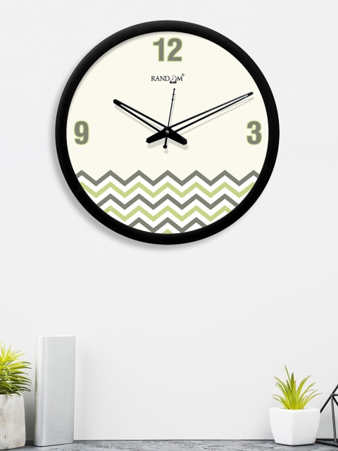 

RANDOM Off-White & Green Round Printed 30.4 cm Analogue Wall Clock