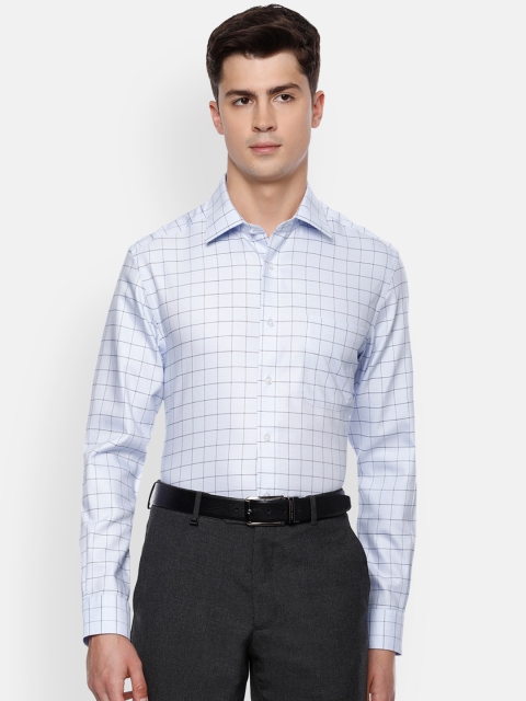 

Luxure by Louis Philippe Men Blue Regular Fit Checked Casual Shirt