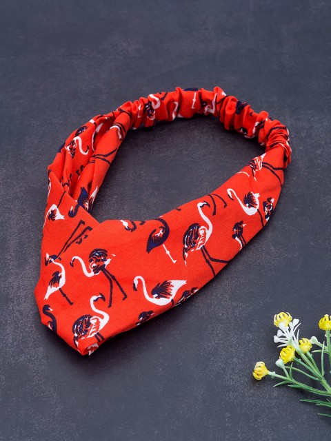 

Golden Peacock Red & Navy Blue Knot Design Printed Elasticated Hairband