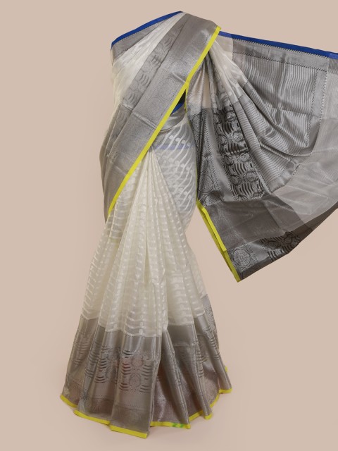 

Pothys White Woven Design Cotton Blend Saree