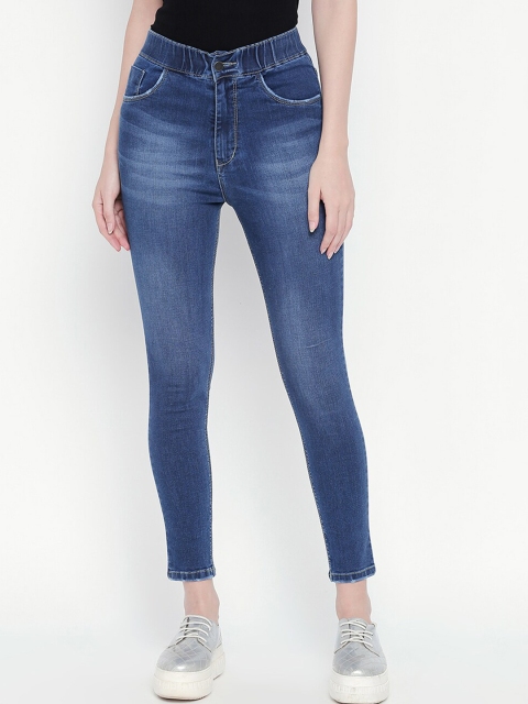 

PURPLE WATER Women Blue Slim Fit High-Rise Clean Look Jeans