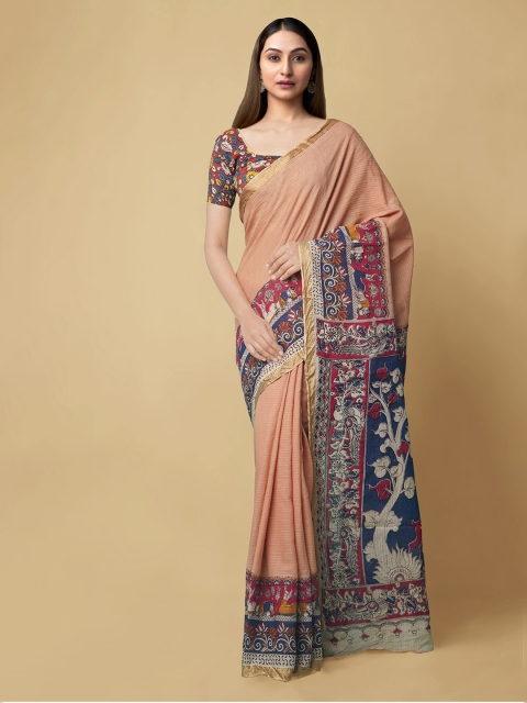 

Unnati Silks Brown Pure Cotton Printed Kanjeevaram Saree