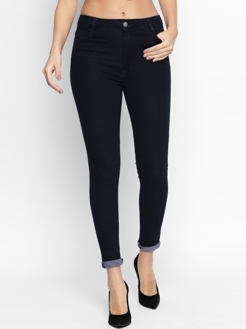 

PURPLE WATER Women Blue Slim Fit High-Rise Stretchable Clean Look Jeans