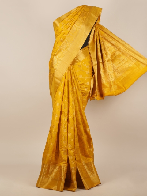 

Pothys Mustard Woven Design Jute Silk Saree